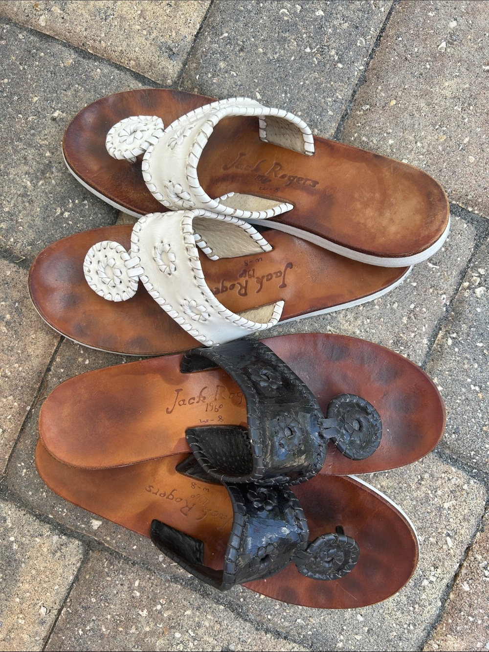 Jack Rogers Boating Jacks 2 Pairs Black and White $256 when New